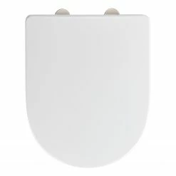 WENKO WC-Sitz Exclusive Nr. 3 - Duroplast / Edelstahl - Weiß / Silber