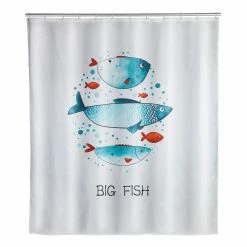 WENKO Duschvorhang Big Fish - Polyester - Mehrfarbig