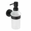 WENKO Seifenspender Bosio - Milchglas / Edelstahl - Füllmenge: 200 ml - Schwarz -Badaccessoires Verkäufe 1000243008 210129 09320500190 IMAGE P000000001000243008