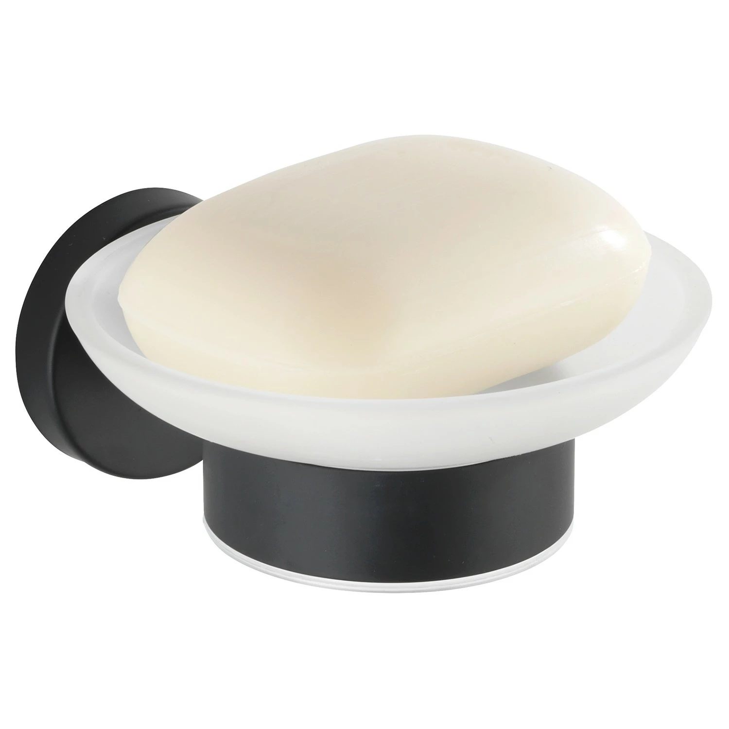 WENKO Seifenablage Bosio - Milchglas / Edelstahl - Schwarz 3 WENKO Seifenablage Bosio - Milchglas / Edelstahl - Schwarz