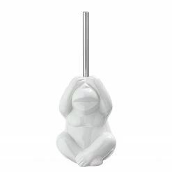 WENKO WC-Bürste Monkey Dark - Keramik - Weiß