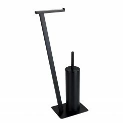 WENKO Stand WC-Garnitur Lirio - Metall - Schwarz