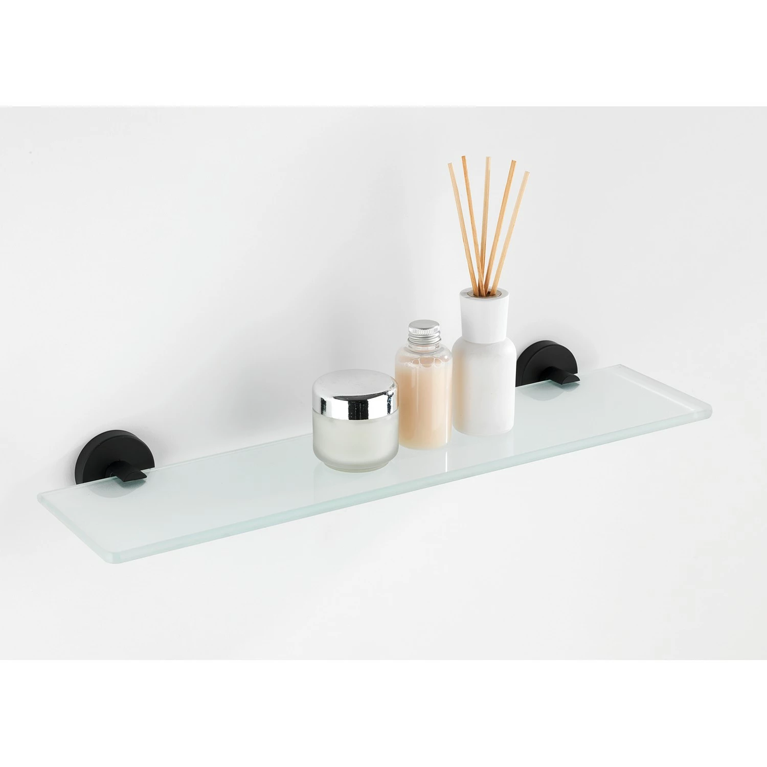 WENKO Wandablage Bosio - Edelstahl / Glas - Schwarz 4 WENKO Wandablage Bosio - Edelstahl / Glas - Schwarz – Bild 2