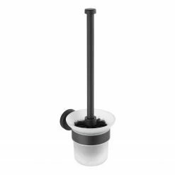 WC-Bürste Bosio I - Milchglas / Edelstahl - Schwarz