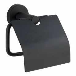 WENKO Toilettenpapierhalter Bosio I - Edelstahl - Schwarz