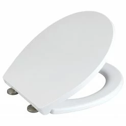 WENKO WC-Sitz Ostuni - Thermoplast / Edelstahl - Weiß