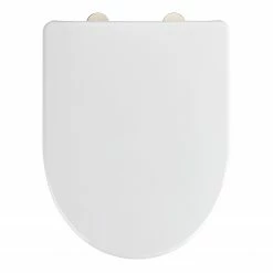 WENKO WC-Sitz Exclusive Nr. 9 - Duroplast / Edelstahl - Weiß / Silber