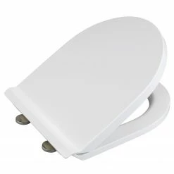 WENKO WC-Sitz Exclusive Nr. 6 - Duroplast / Edelstahl - Weiß / Silber -Badaccessoires Verkäufe 1000243087 210908 16504000009 DETAILS P000000001000243087