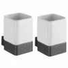 WENKO Zahnputzbecher Montella (2er-Set) - Aluminium / Keramik - Anthrazit / Weiß -Badaccessoires Verkäufe 1000243112 210129 09325300482 IMAGE P000000001000243112