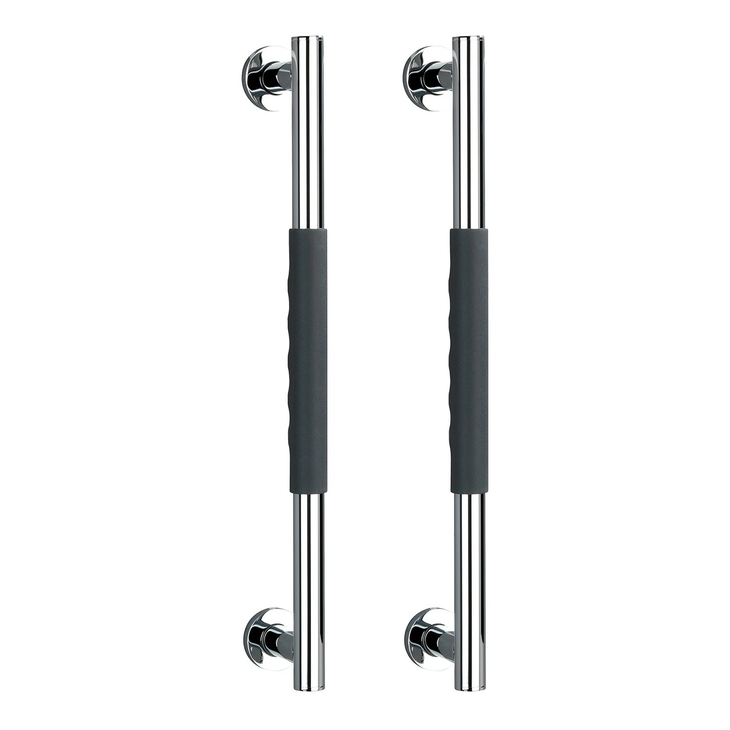 WENKO Wandhaltegriff Secura II (2er-Set) - Silikon / Edelstahl - Anthrazit / Chrom - Breite: 51 cm 3 WENKO Wandhaltegriff Secura II (2er-Set) - Silikon / Edelstahl - Anthrazit / Chrom - Breite: 51 cm