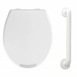 WENKO WC-Sitz Secura - Aluminium / Duroplasz - Weiß