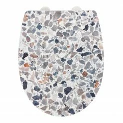 WENKO WC-Sitz Terrazo - Thermoplast / Edelstahl - Mehrfarbig