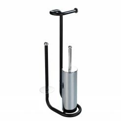 WENKO Stand WC-Garnitur Universalo - Stahl - Schwarz