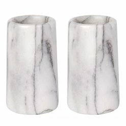 WENKO Zahnputzbecher Onyx (2er-Set) - Marmor - Weiß