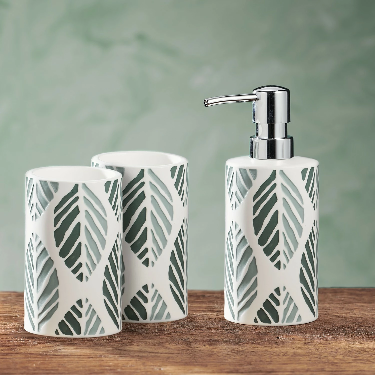 Kleine Wolke Seifenspender Leaf - Steinzeug - Pacific 5 Kleine Wolke Seifenspender Leaf - Steinzeug - Pacific – Bild 3