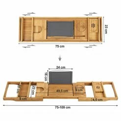 Songmics Badewannenablage Hugier - Bambus - Beige -Badaccessoires Verkäufe 1000254992 210326 08451600606 DETAILS P000000001000254992