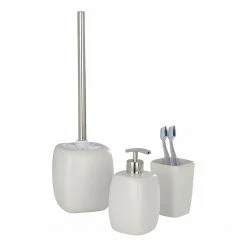 WENKO Bad-Accessoires-Set Faro (3-teilig) - Keramik - Weiß