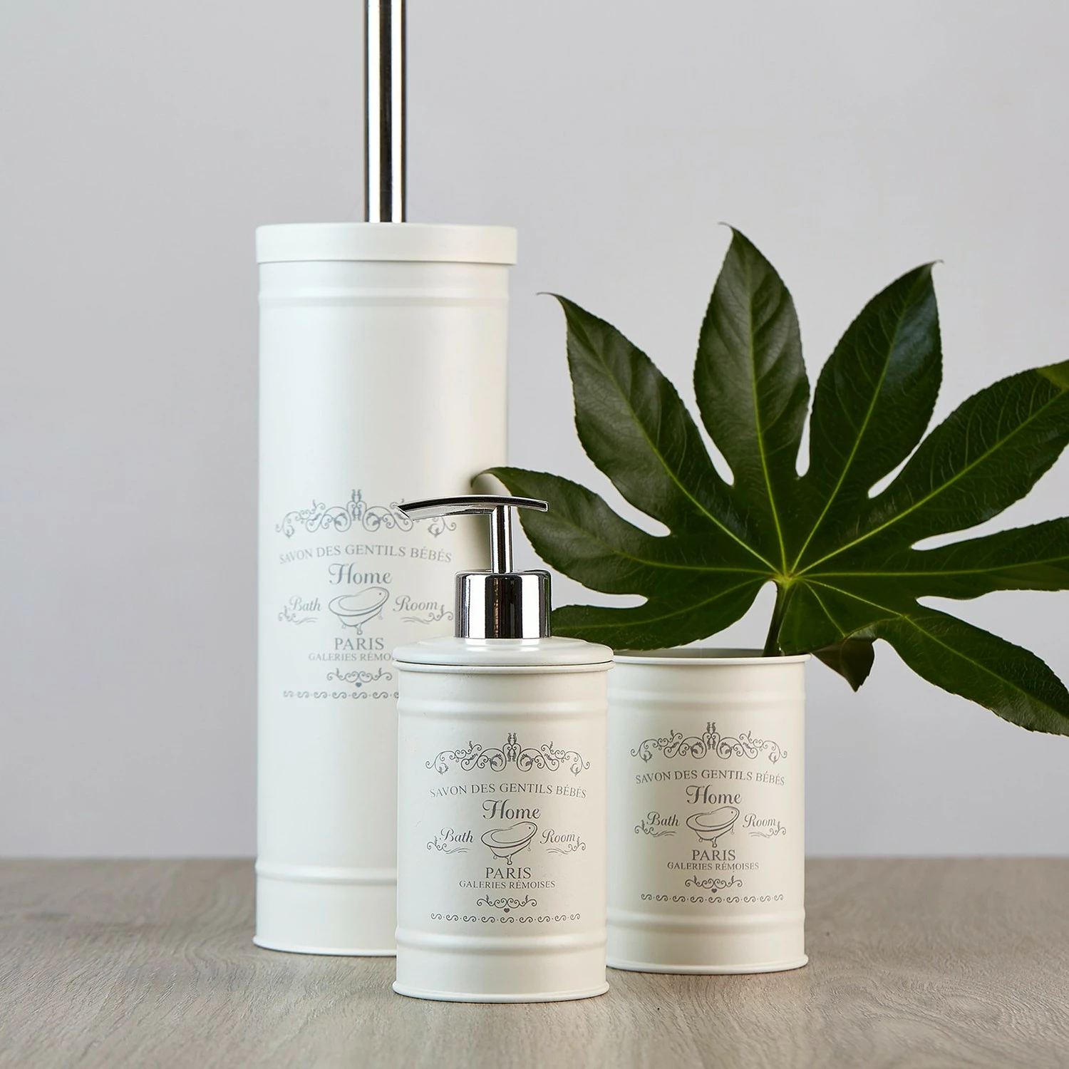 WENKO Bad-Accessoire-Set Home (3-teilig) - Metall - Creme 4 WENKO Bad-Accessoire-Set Home (3-teilig) - Metall - Creme – Bild 2