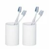 WENKO Zahnputzbecher Ida - Weiß - 2er Set
