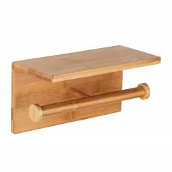 WENKO Toilettenpapierhalter Duo - Bambus - Natur