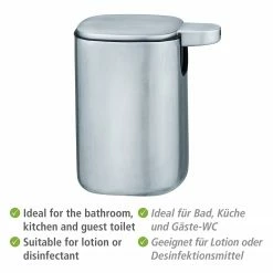 WENKO Seifenspender Alassio - Metall - Satiniert -Badaccessoires Verkäufe 1000257792 210422 074043001481 ICON DETAILS P000000001000257792 icon seal