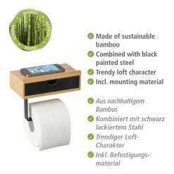 WENKO Toilettenpapierhalter Bambusa - Bambus - Natur / Mehrfarbig -Badaccessoires Verkäufe 1000257841 210422 074133001663 ICON DETAILS P000000001000257841 icon seal 1