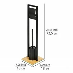 WENKO Stand WC-Garnitur Bambusa - Stahl / Bambus - Schwarz -Badaccessoires Verkäufe 1000257845 210422 074136001678 ICON DETAILS P000000001000257845 icon seal