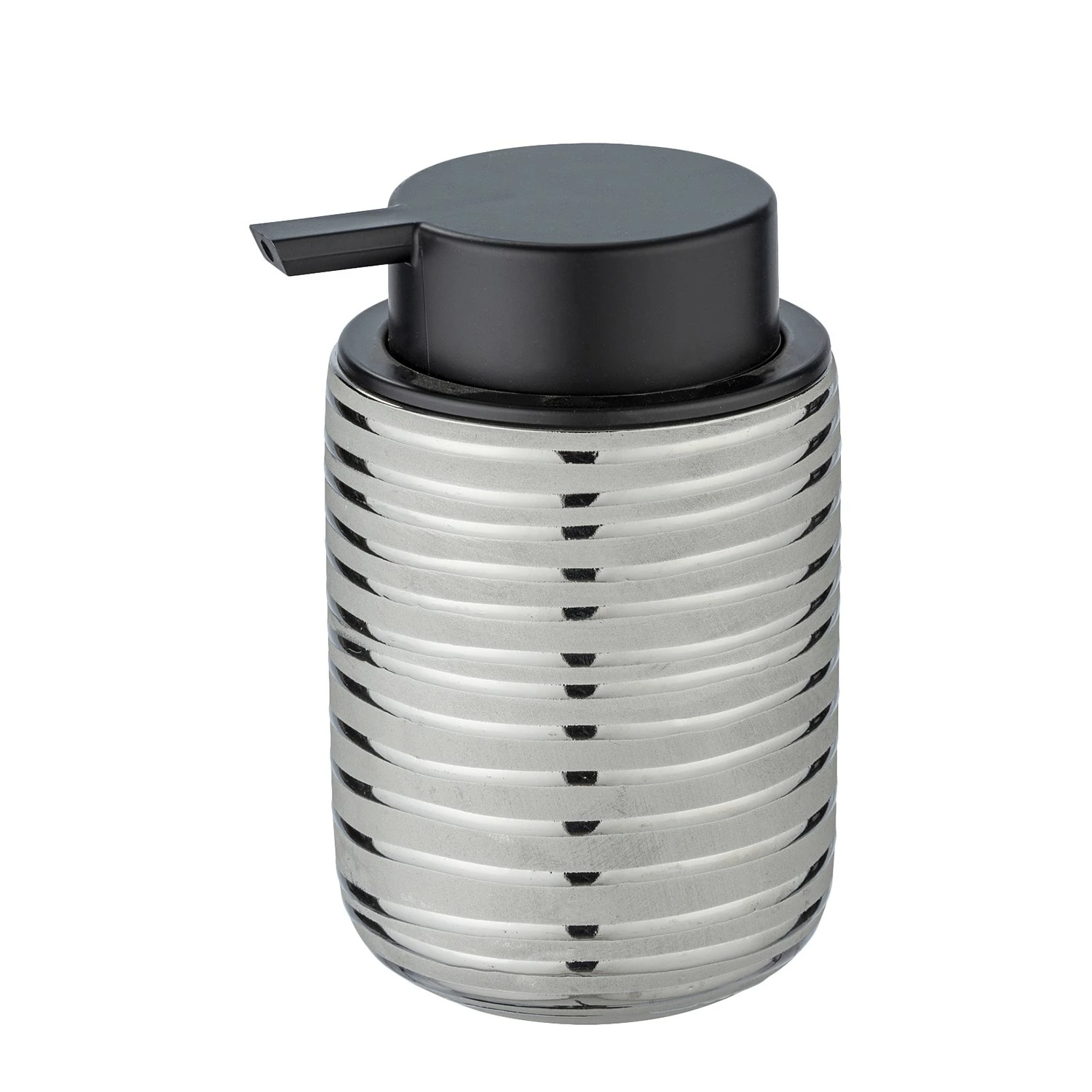 WENKO Seifenspender Vilalba - Keramik / Kunststoff - Silber / Schwarz 3 WENKO Seifenspender Vilalba - Keramik / Kunststoff - Silber / Schwarz