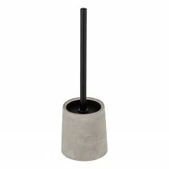 WENKO WC-Garnitur Villena - Beton / Edelstahl rostfrei - Grau / Schwarz