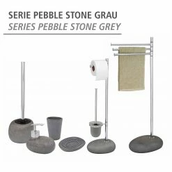 WENKO Bad-Accessoire-Set Pebble Stone(3-tlg.) - Grau -Badaccessoires Verkäufe 1000257888 210422 07420800819 DETAILS P000000001000257888
