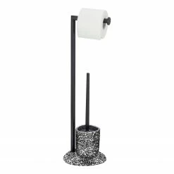 WENKO Stand WC-Garnitur Terrazzo - Stahl / Polyresin - Mehrfarbig