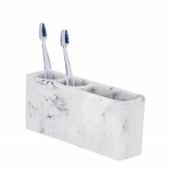 WENKO Utensilienhalter Desio - Polyresin - Weiß / Grau