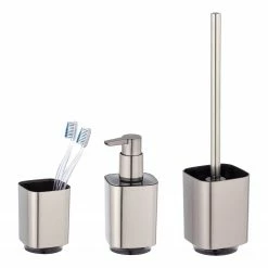 WENKO Bad-Accessoire-Set Auron (3-teilig) - Silber