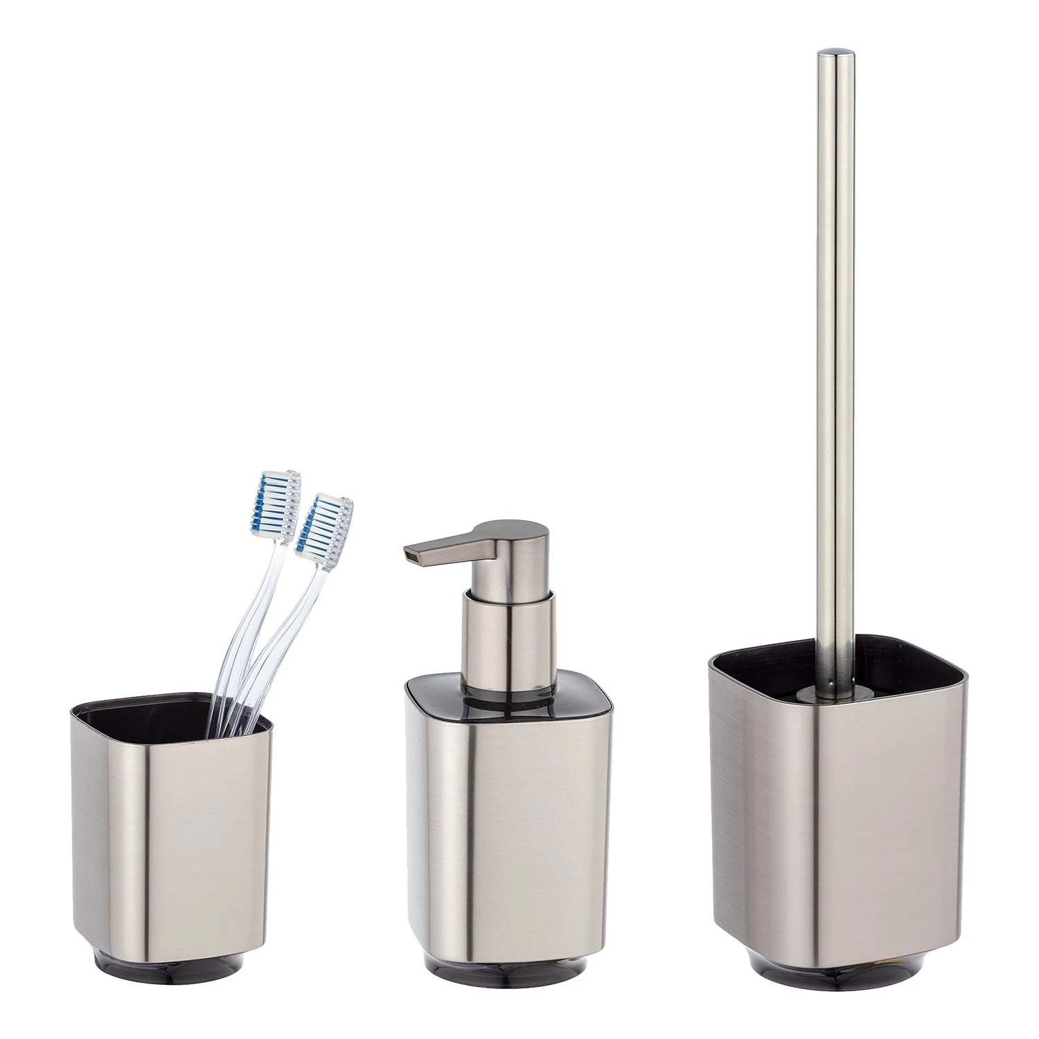 WENKO Bad-Accessoire-Set Auron (3-teilig) - Silber 3 WENKO Bad-Accessoire-Set Auron (3-teilig) - Silber