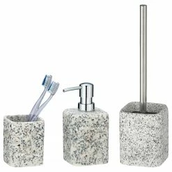 WENKO Bad-Accessoire-Set Terrazzo (3-teilig) - Mehrfarbig