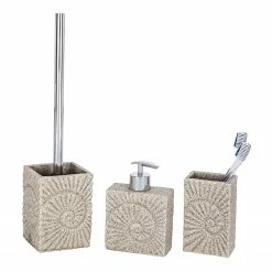 WENKO WC-Garnitur Fossil - Polyresin - Beige -Badaccessoires Verkäufe 1000257909 210422 07422300885 DETAILS P000000001000257909
