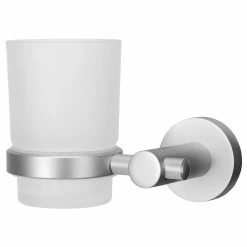 Kleine Wolke Zahnputzbecher Apollo - Aluminium / Glas - Milchglas