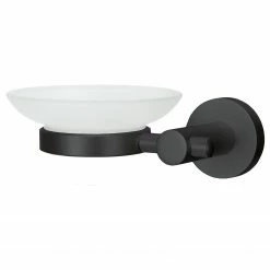 Kleine Wolke Seifenschale Apollo Nero - Aluminium / Glas - Schwarz / Milchglas