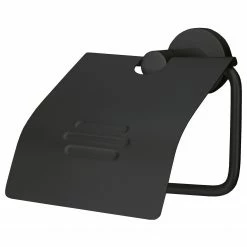 Kleine Wolke Rollenhalter mit Deckel Apollo Nero - Aluminium - Schwarz