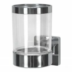 Kleine Wolke Zahnputzbecher Luno - Polystyrol / Edelstahl - Transparent