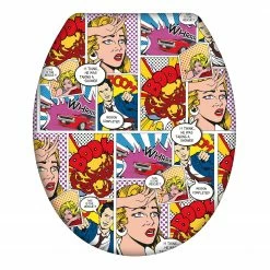 WENKO Premium WC-Sitz Pop-Art - Edelstahl / Duroplas - Mehrfarbig