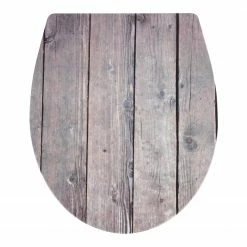 WENKO Premium WC-Sitz Colonial - Edelstahl / Duroplas - Natur