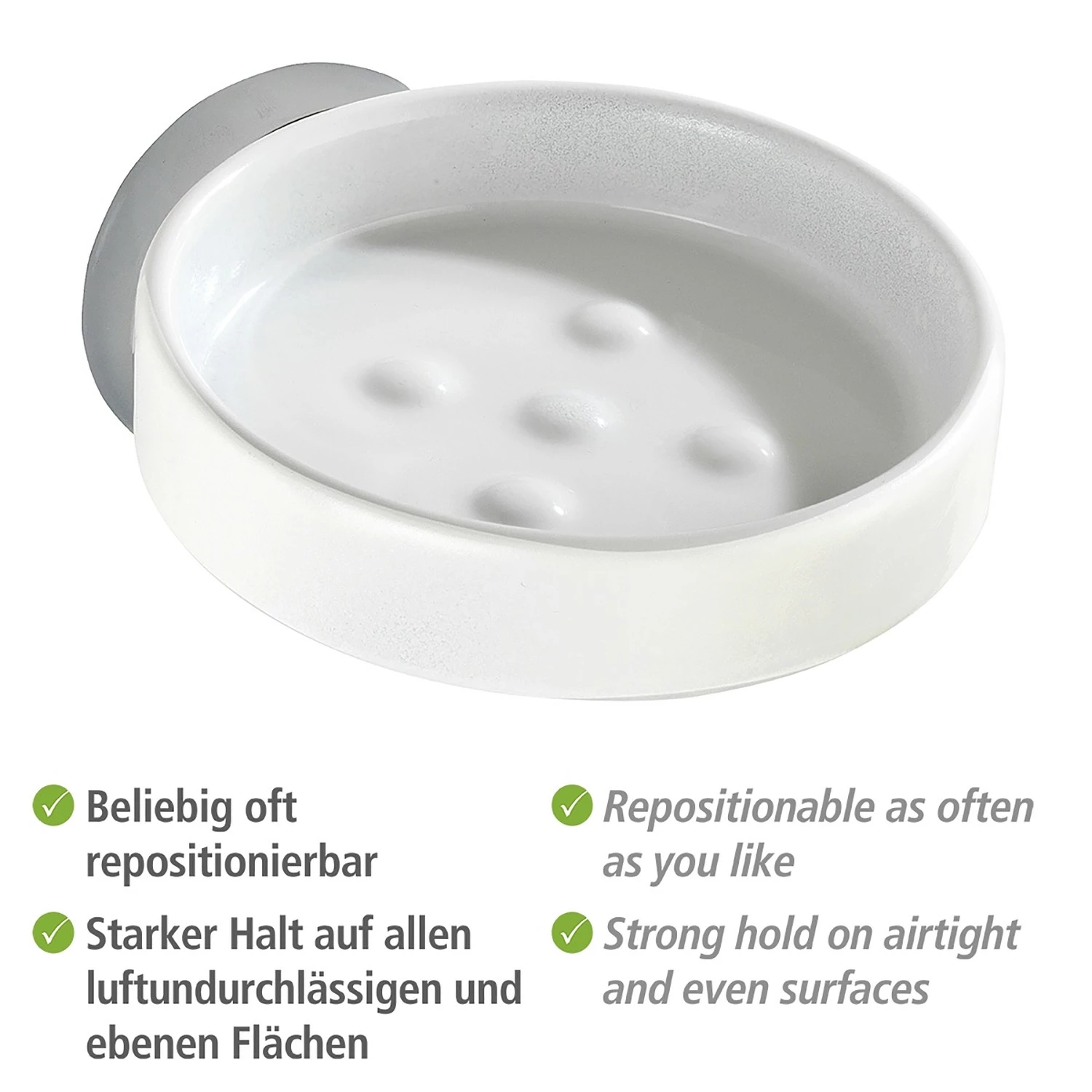 WENKO Seifenablage Capri - Zinkdruckguss / Keramik - Weiß 11 WENKO Seifenablage Capri - Zinkdruckguss / Keramik - Weiß – Bild 9