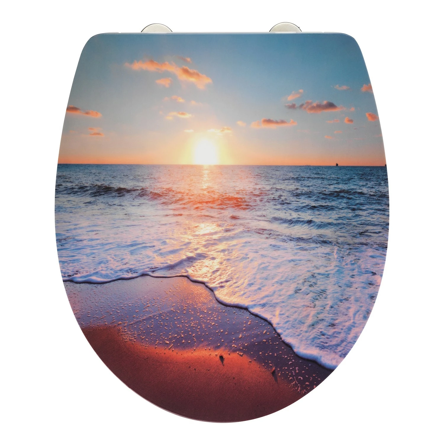 WENKO Premium WC-Sitz Sunset - Edelstahl / Duroplas - Mehrfarbig 3 WENKO Premium WC-Sitz Sunset - Edelstahl / Duroplas - Mehrfarbig