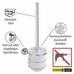 WENKO Power-Loc Wand WC-Garnitur Bovino - Edelstahl / ABS - Silber / Chrom -Badaccessoires Verkäufe 1000271113 210608 11144200119 DETAILS P000000001000271113