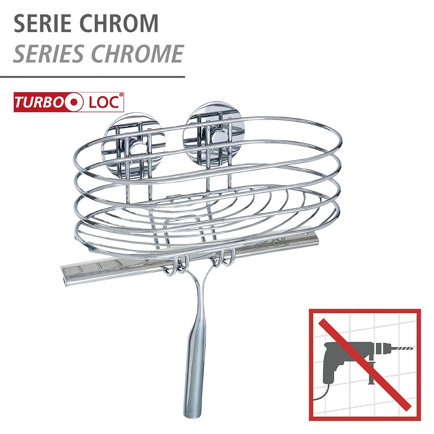 WENKO Wandablage inkl. Duschabzieher Butono - Stahl - Chrom 5 WENKO Wandablage inkl. Duschabzieher Butono - Stahl - Chrom – Bild 3