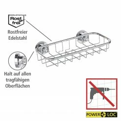 WENKO Power-Loc Universalablage Bovino - Edelstahl / ABS - Silber -Badaccessoires Verkäufe 1000271123 210608 11135400065 DETAILS P000000001000271123