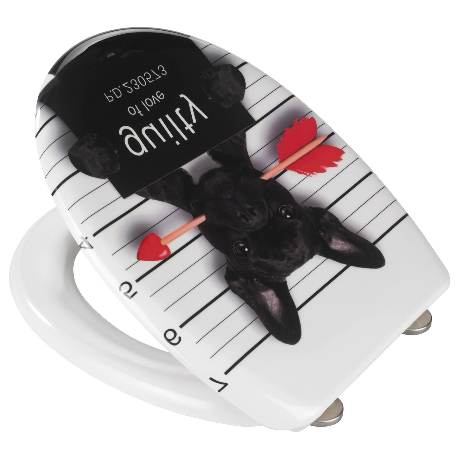 WENKO Premium WC-Sitz Guilty Dog - Edelstahl / Duroplas - Mehrfarbig 8 WENKO Premium WC-Sitz Guilty Dog - Edelstahl / Duroplas - Mehrfarbig – Bild 6