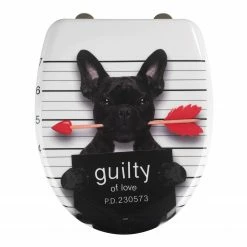 WENKO Premium WC-Sitz Guilty Dog - Edelstahl / Duroplas - Mehrfarbig