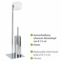 WENKO Stand WC-Garnitur Recco - Stahl - Chrom -Badaccessoires Verkäufe 1000271127 210608 11140100073 DETAILS P000000001000271127